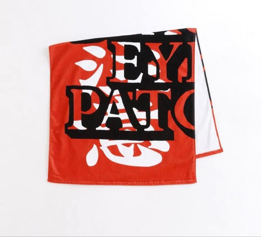 black eye patch 取扱注意柄 BIGバスタオル black eye patch 取扱注意柄 BIGバスタオル