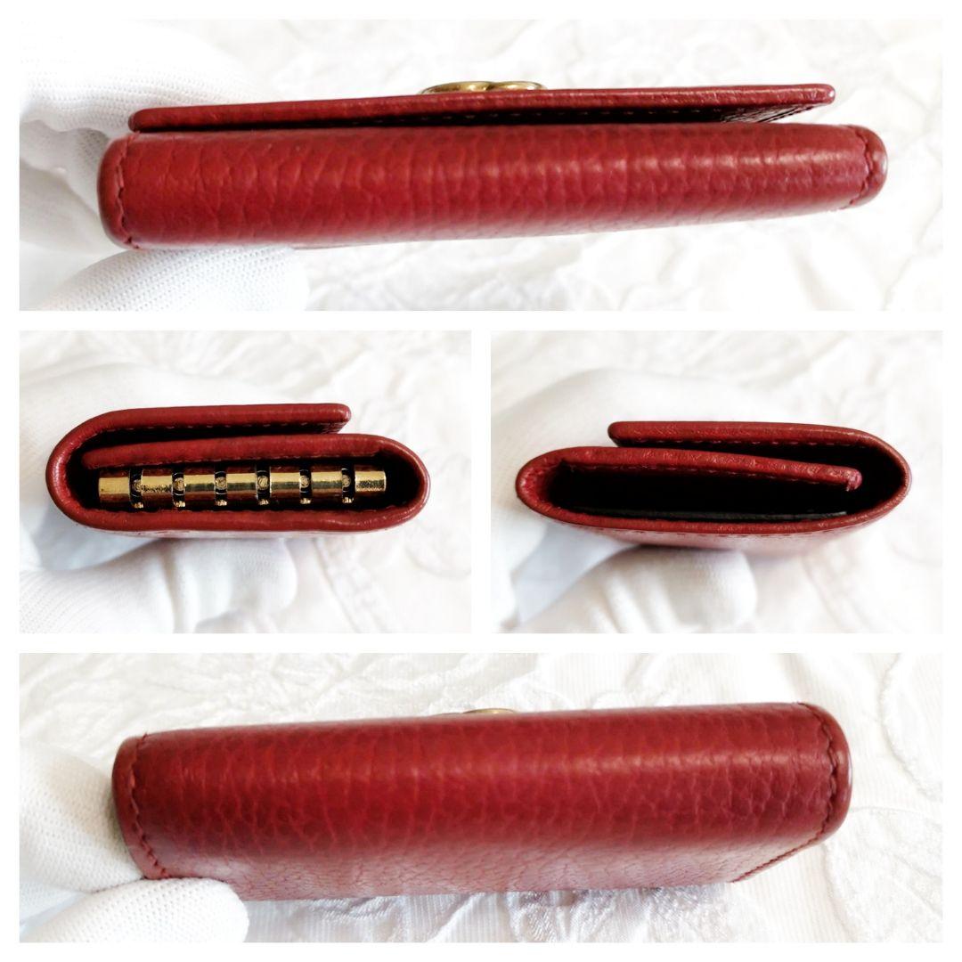 低価好評 極美品 レザー 6連 キーケース 赤 pRB4K-m62102135567 GUCCI グッチ GG マーモント 最新作大人気