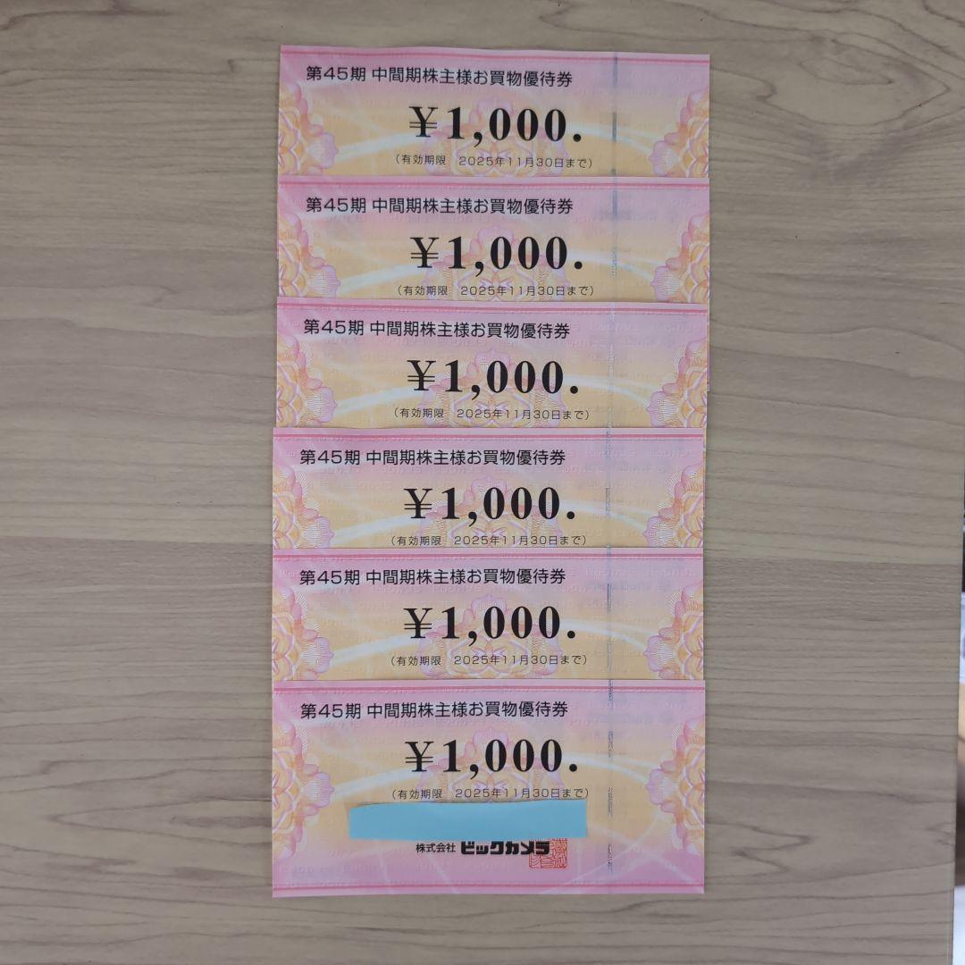 ビックカメラ　お買物優待券