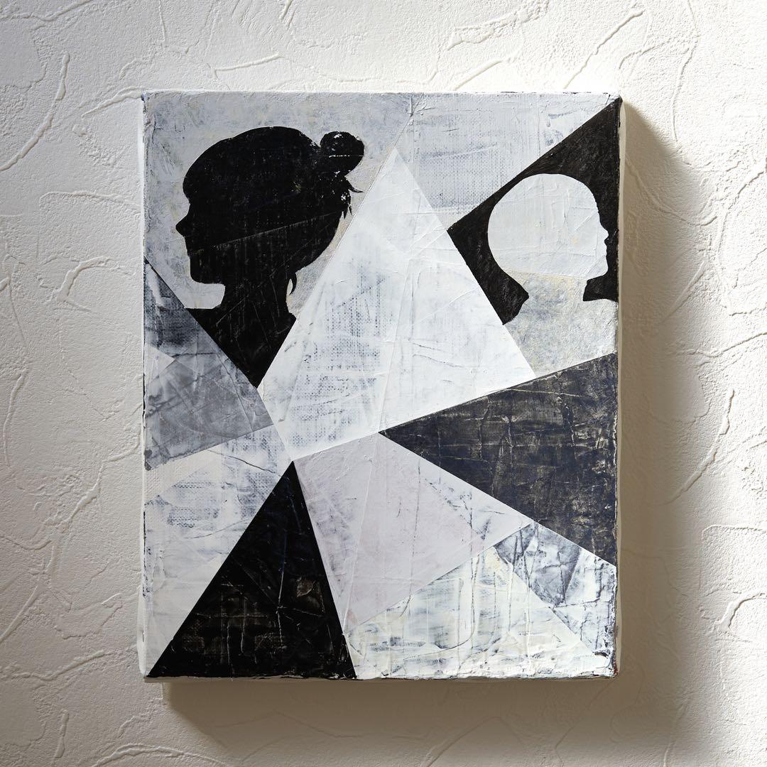 抽象画　原画　無題　アート　インテリア　アクリル 手描き抽象画（アクリル画）：「懐かしさ Nostalgia」＜裏面に詩