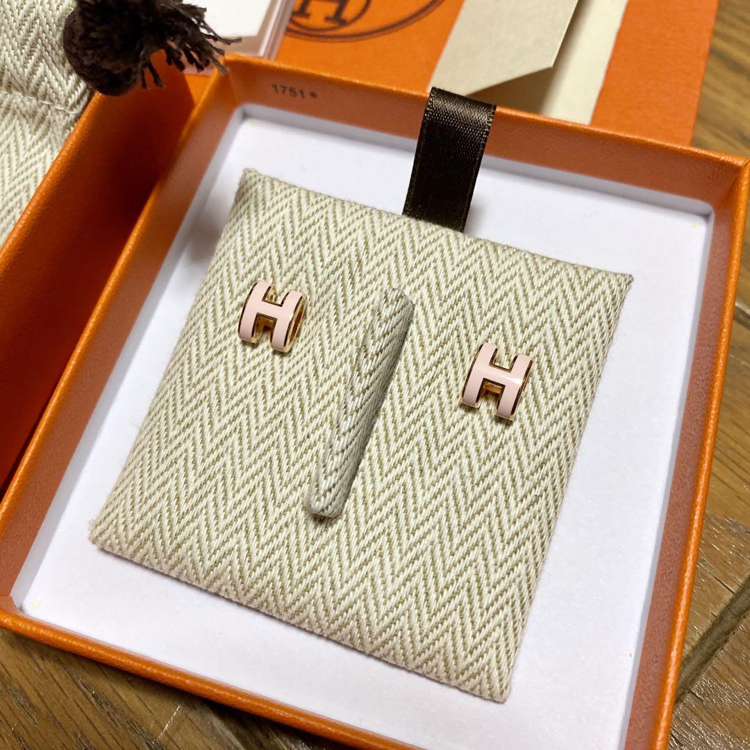 HERMES エルメス　ポップアッシュピアス　ピンク