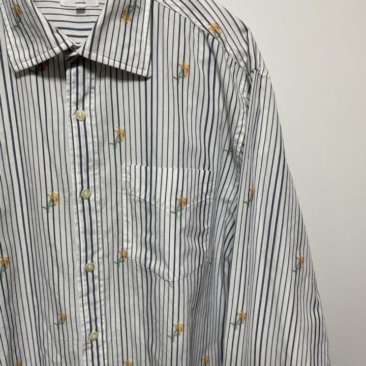 大人気国産 Paul 花柄 トリコロール 長袖 ストライプ 6W5rf-m62107933686 Smith ポールスミス シャツ 大特価新品