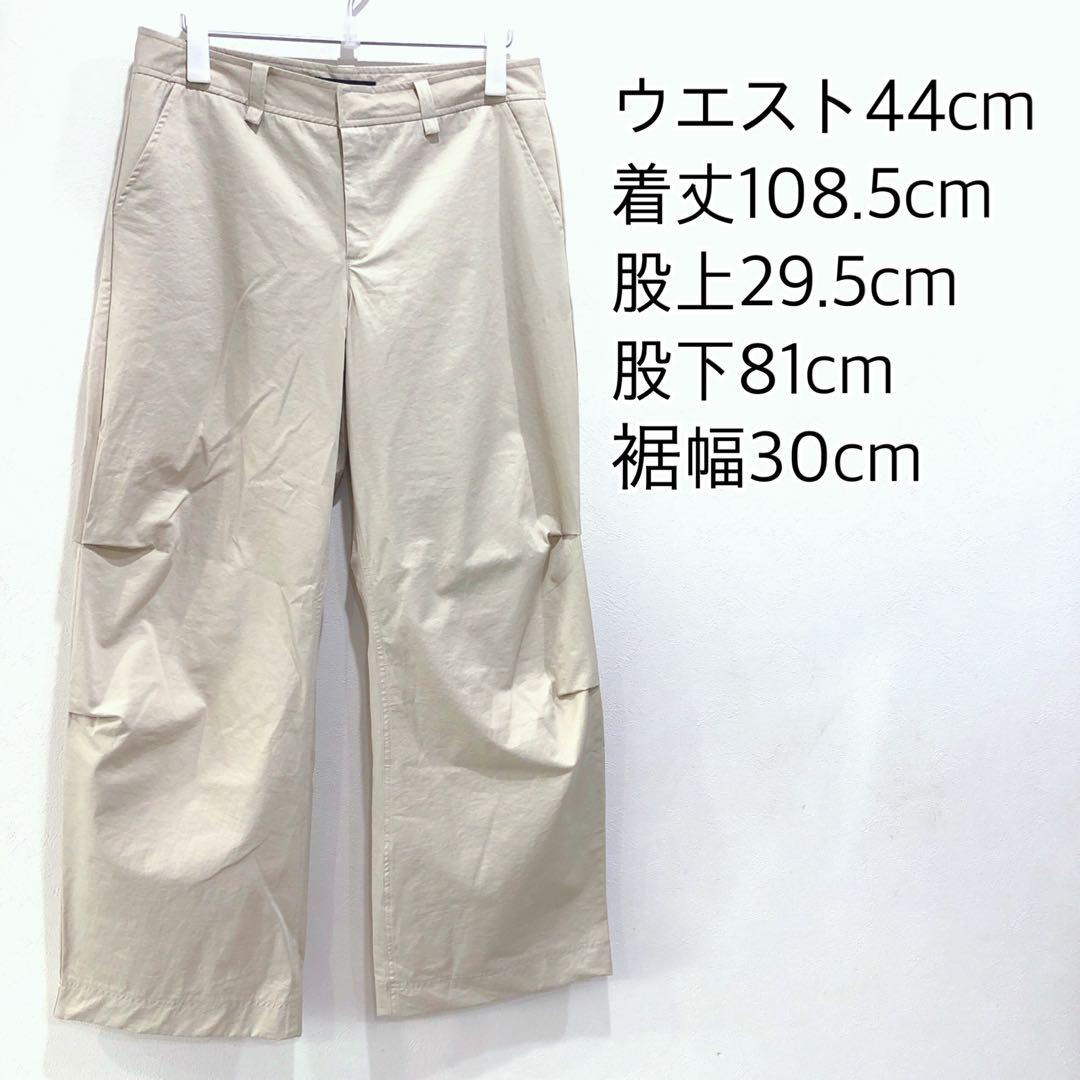ZARA オーバーサイズ 膝 タック ワイドパンツ チノパン ライト