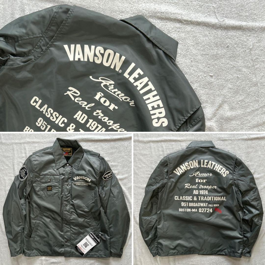冬ギフト  ☆新品 VANSON SVS2405S GY Lサイズ コーチジャケット - メルカリ バイクウェア・装備