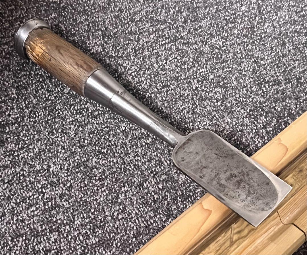鑿 ノミ 叩き鑿 在銘 菊弘丸 1寸4分 職人 DIY 建築 大工道具