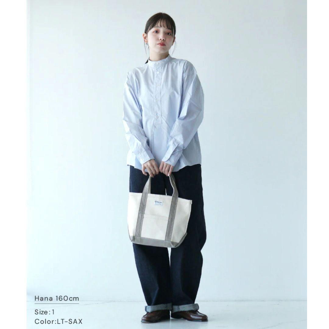 定番人気 オーシバル バンドカラーコットンシャツ ブラウス