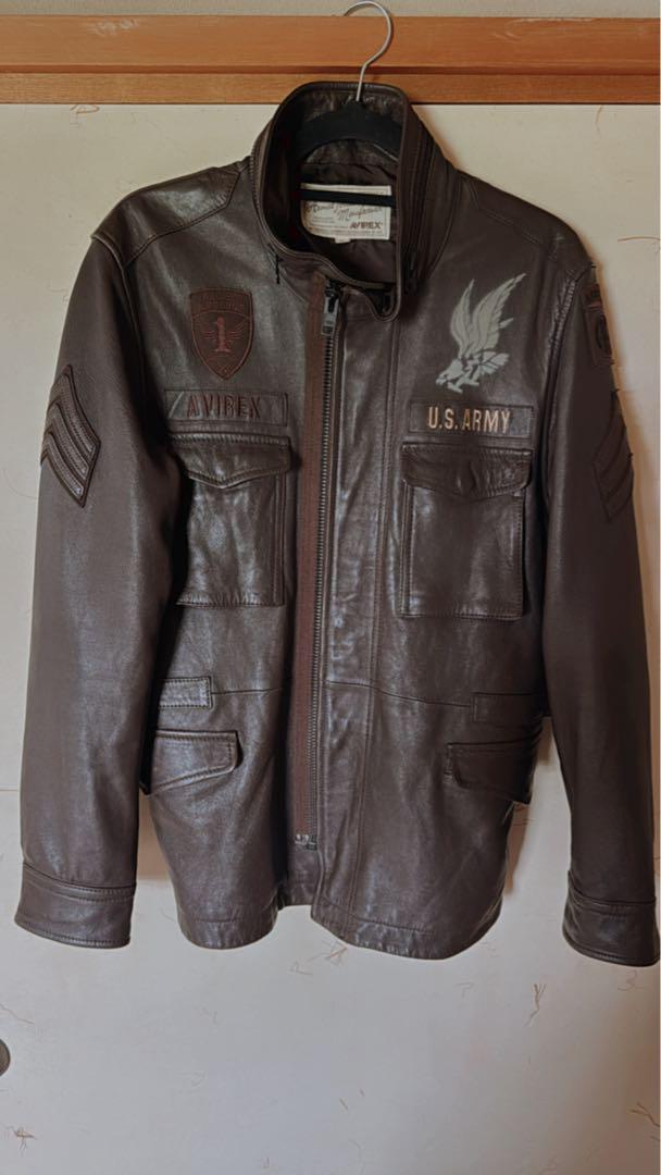 ジャケット・アウター AVIREX STAR STRIPES M-65 LEATHER JACKET