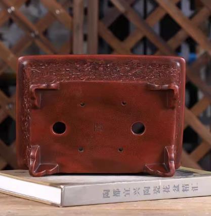 長方鉢 竜盆 中国宜興 紫砂の鉢 盆栽鉢 植木鉢 小品盆栽鉢 大品盆栽鉢