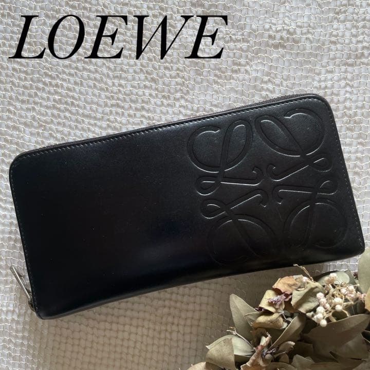 ✨超極美品✨ロエベ 長財布 アナグラム ラウンドファスナー レザー