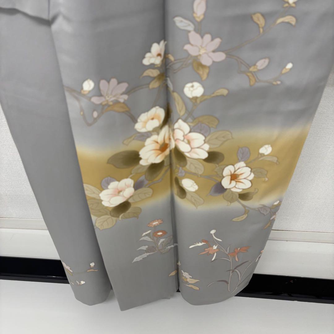 付下げ 上品な染め 金箔 荒波に金彩 一つ紋 正絹 AK-6758