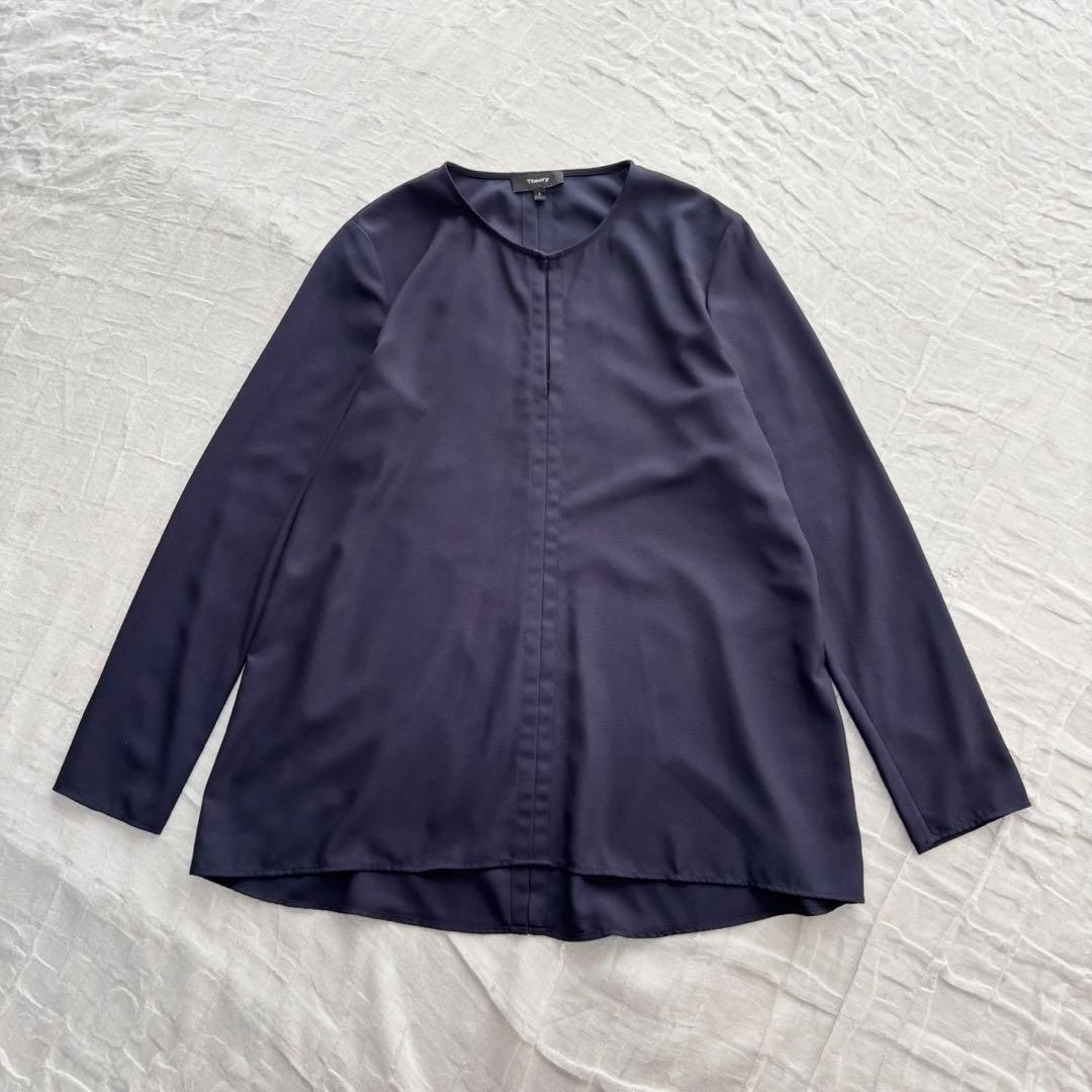 公式ファッションブランド通販サイト セオリー 美品】 ブラウス フロント ウォッシャブル シャツ トップス