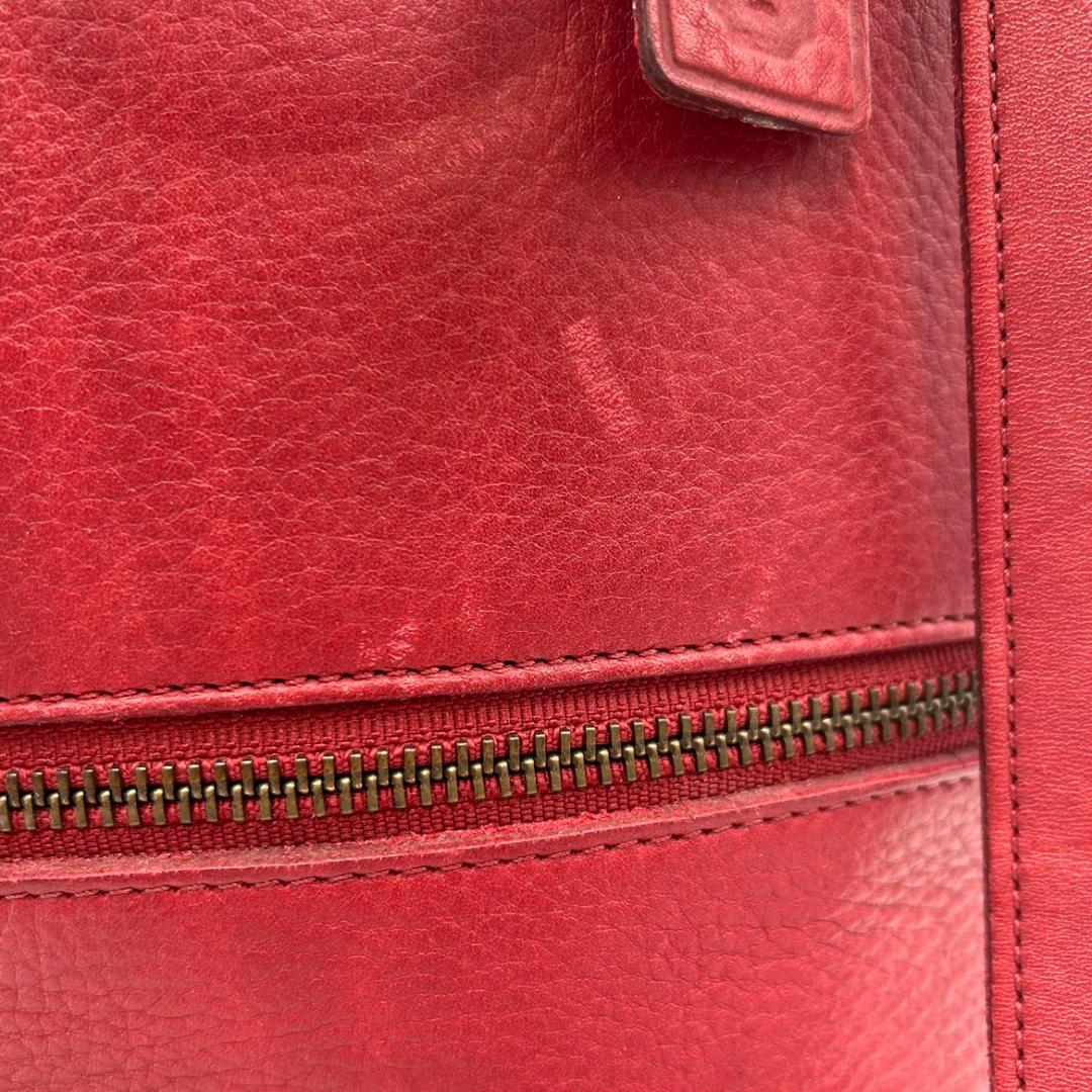 COACH オールドコーチ バークレー リュック レザー×スエード 赤