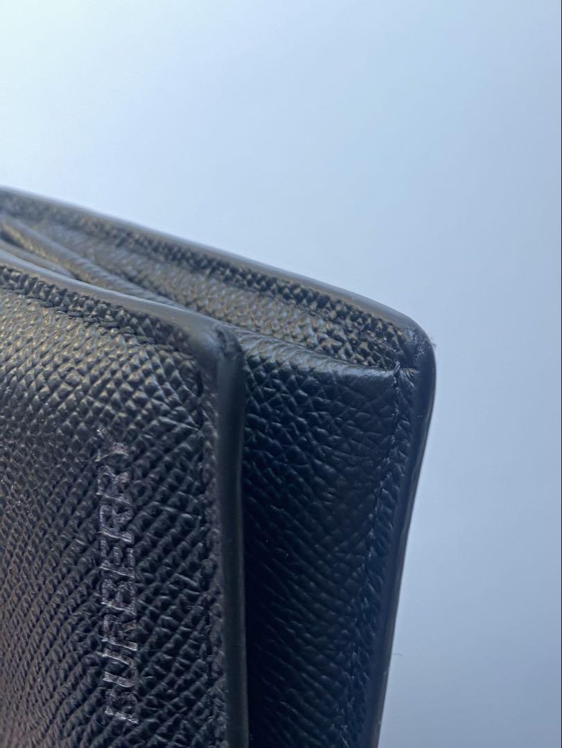 BURBERRY 二つ折り財布 ブラック レザー