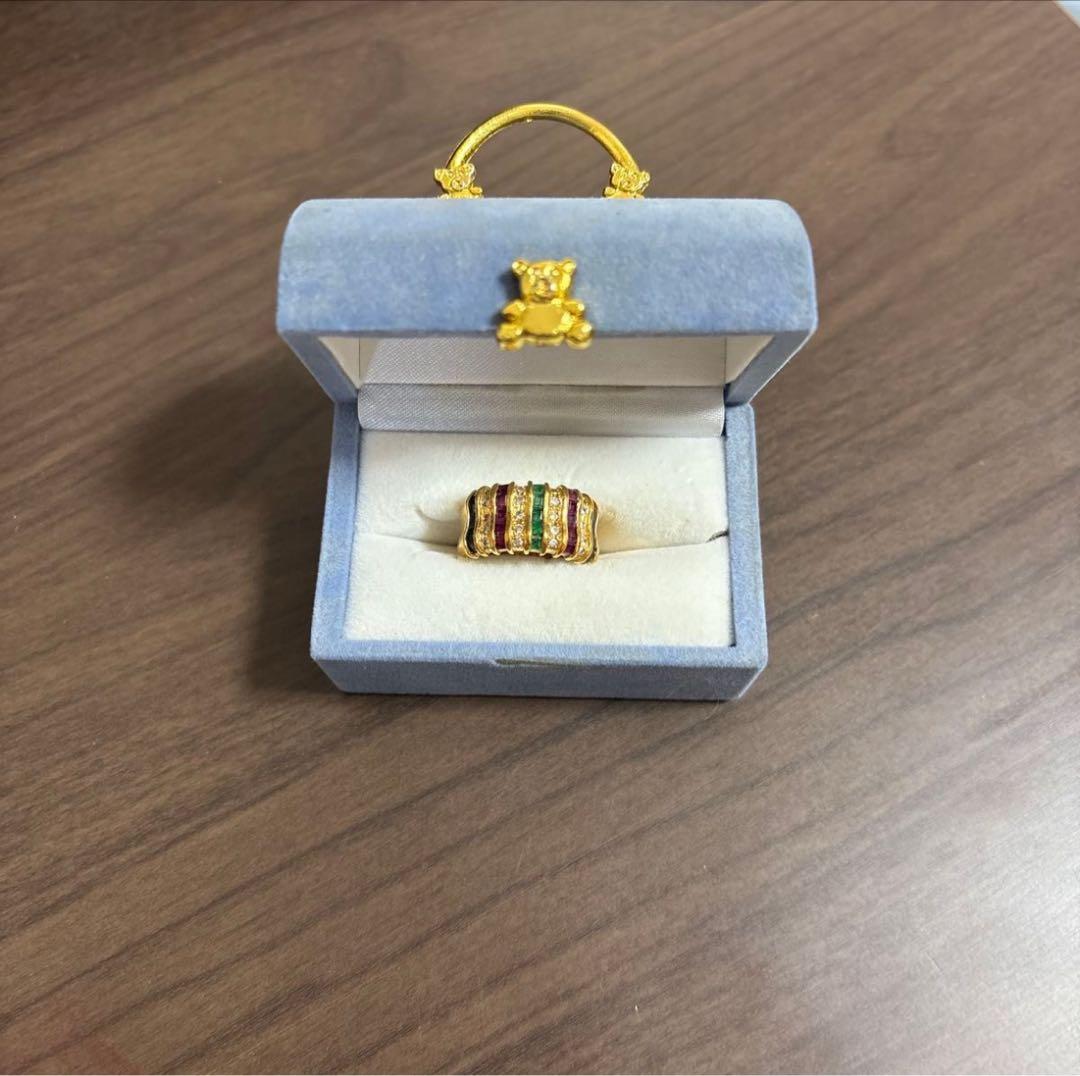 ゴールドリング カラフルストライプ