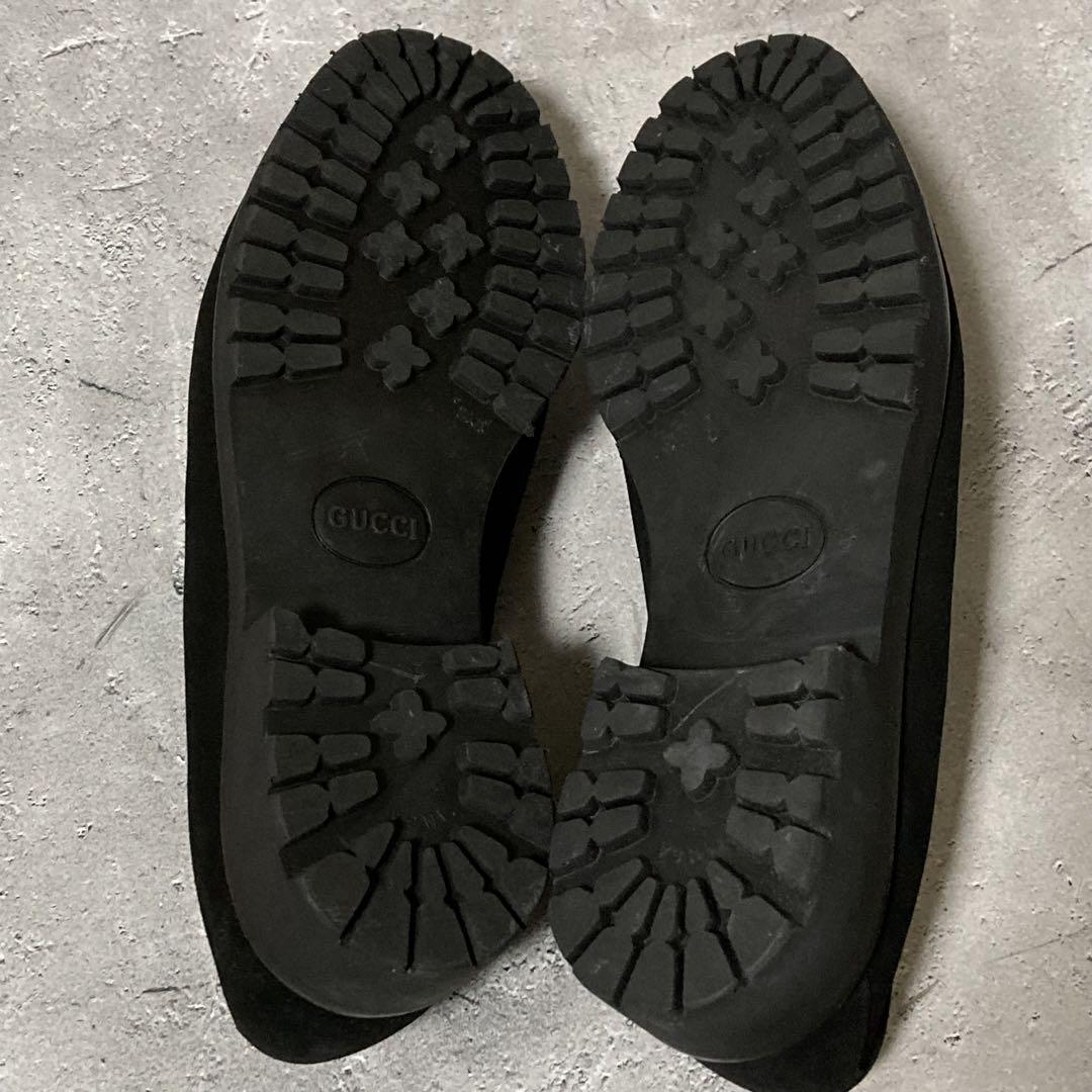 新発売 GUCCI グッチ 美品 (41 黒 スウェード ビットローファー 1/2) 靴