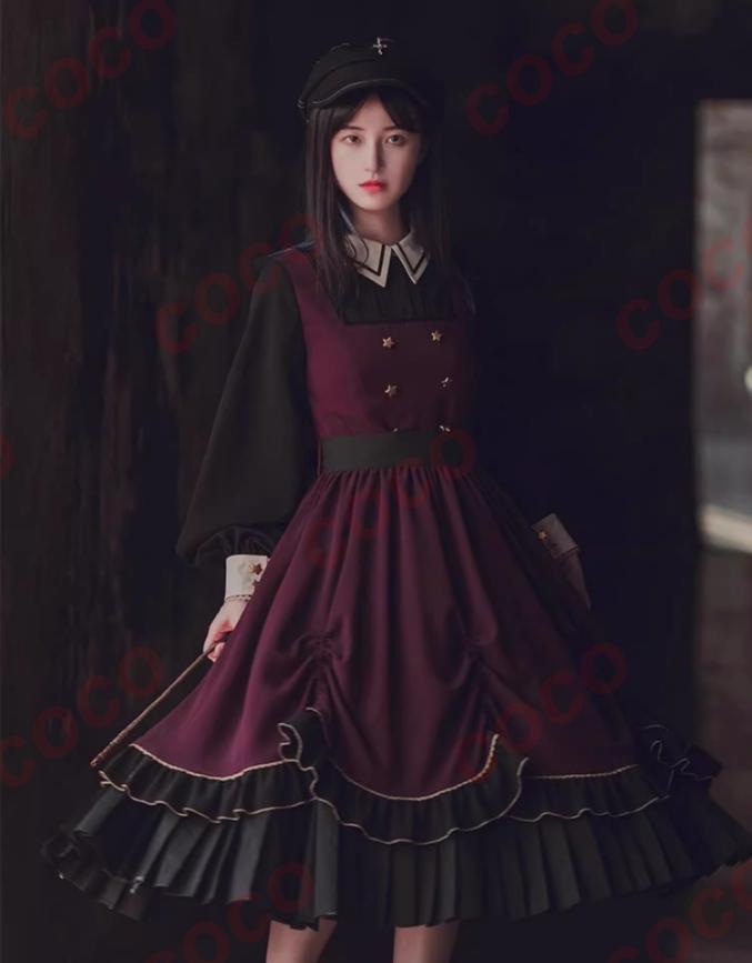 送料無料 通販 ファッション オリジナル lolita 見習魔法使い ロリータワンピース2点セット 衣装