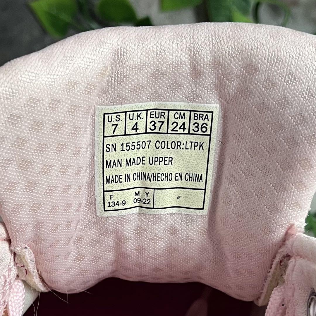美品　SKECHERS スケッチャーズ　ピンク　ハート柄スニーカー　24cm