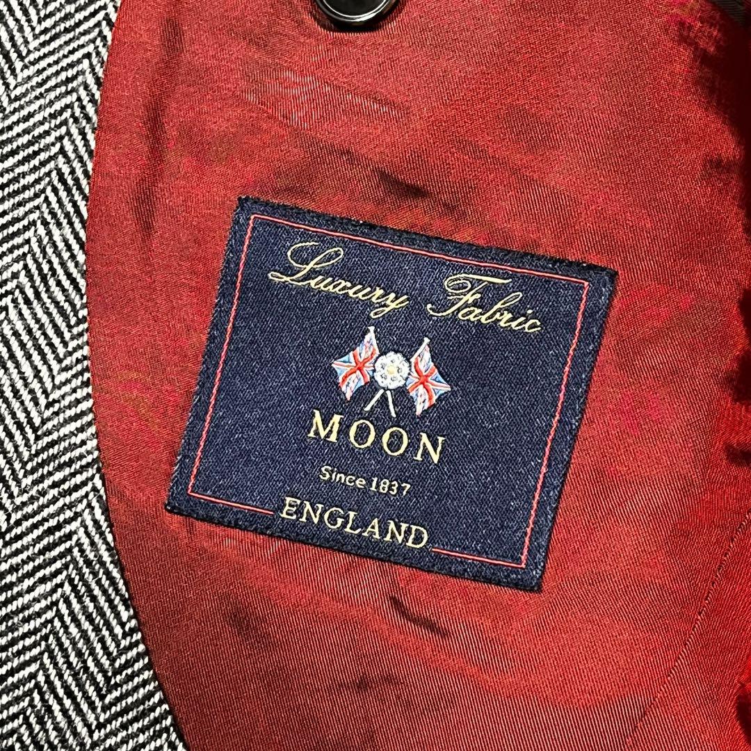 極美品 40ct&525 MOON サファリジャケット ヘリンボーン ウール L