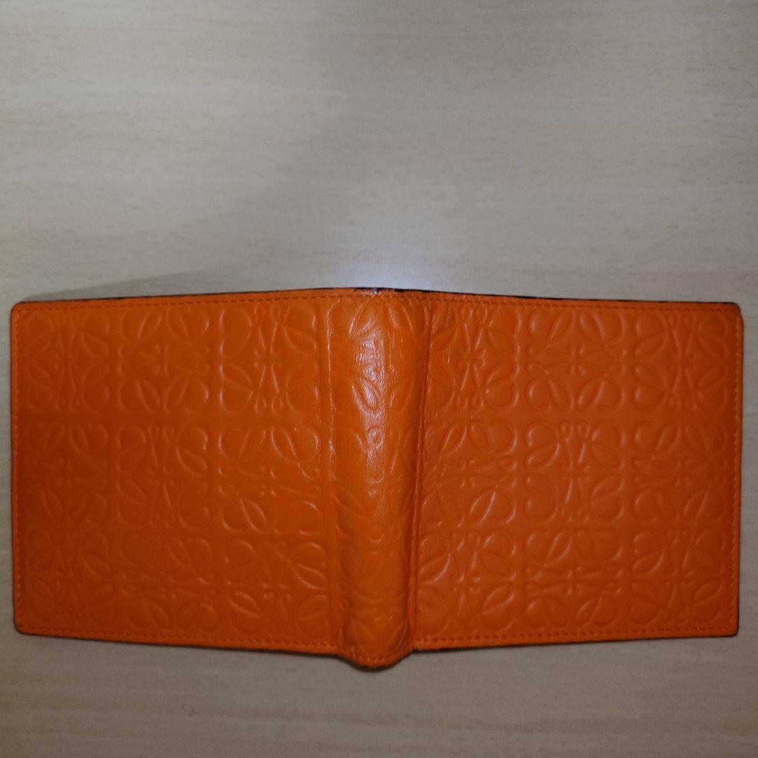 ロエベ 二つ折り財布 バイフォールド リピート グリット オレンジ ロエベ 二つ折り財布 バイフォールド リピート グリット
