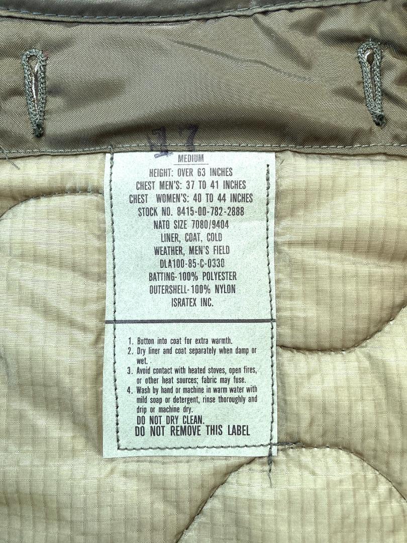 Dead Stock 米軍 M-65 ジャケット用ライナー  Ｍ