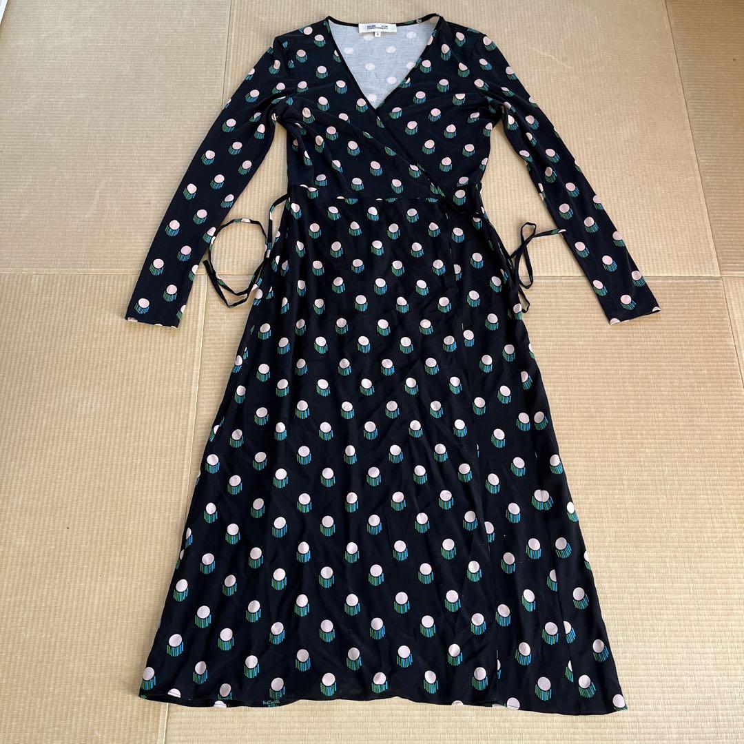 【良品】DIANE VON FURSTENBERG シルク製 ラップワンピースL