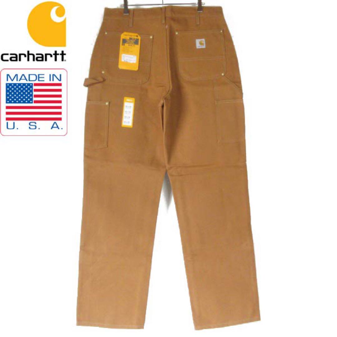 新品 USA製 carhartt ダブルニー ペインターパンツ 34×32 茶系