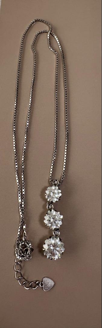 IEI シルバー925 クリスタルロングネックレス