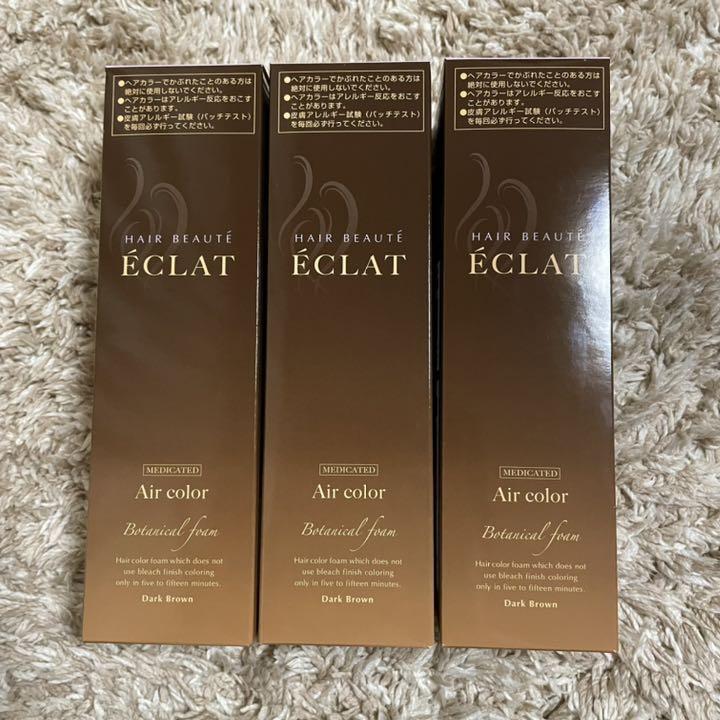 3本セット ヘアボーテ エクラ ボタニカル エアカラーフォーム ダークブラウン