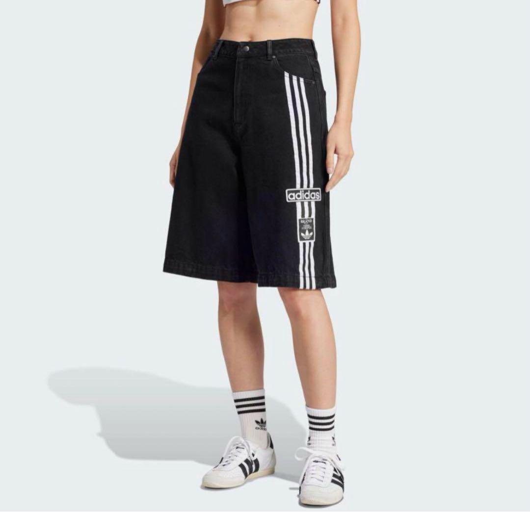 韓国　adidas アディダス　 2-IN-1 デニムパンツ ブラック 30
