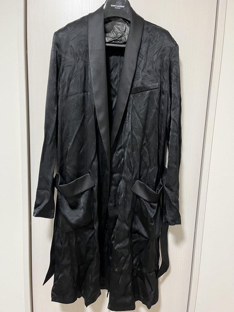 SAINT LAURENT 黒 ロング トレンチコートシャツ サイズ44