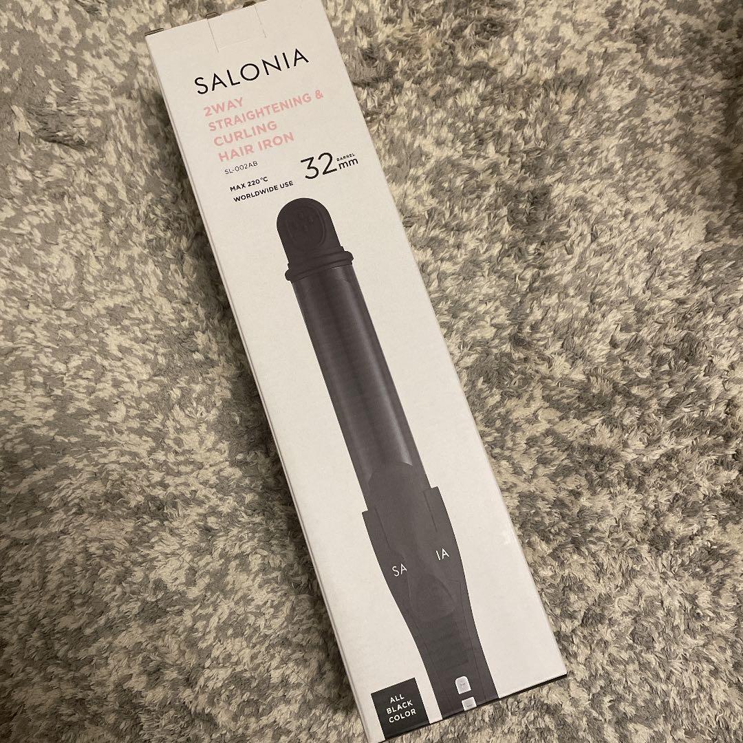 Salonia ストレートカール2wayヘアアイロンプロ オールブラック 品質検査済 オールブラック