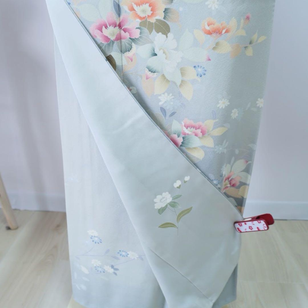 訪問着 フルセットa356七五三 入学式 お宮参り 結婚式 薄い灰色 訪問着 フルセットa356七五三 入学式 お宮参り 結婚式 薄い灰色