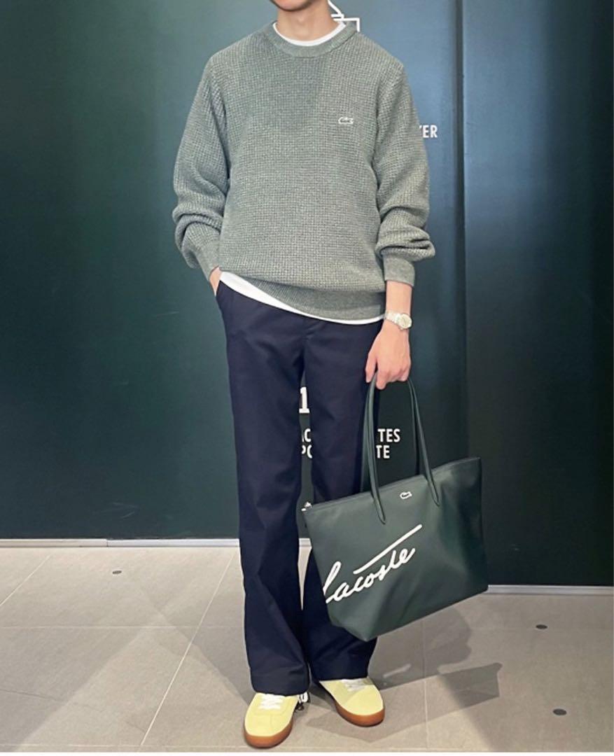 美品 Lacoste ヘザーカラーリングワッフルニット （グリーン）