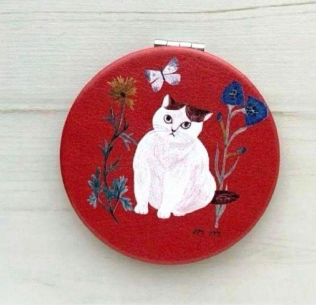 新品　松尾ミユキ　コンパクト ミラー　Momo　等倍鏡　拡大鏡　猫　ねこ　ネコ