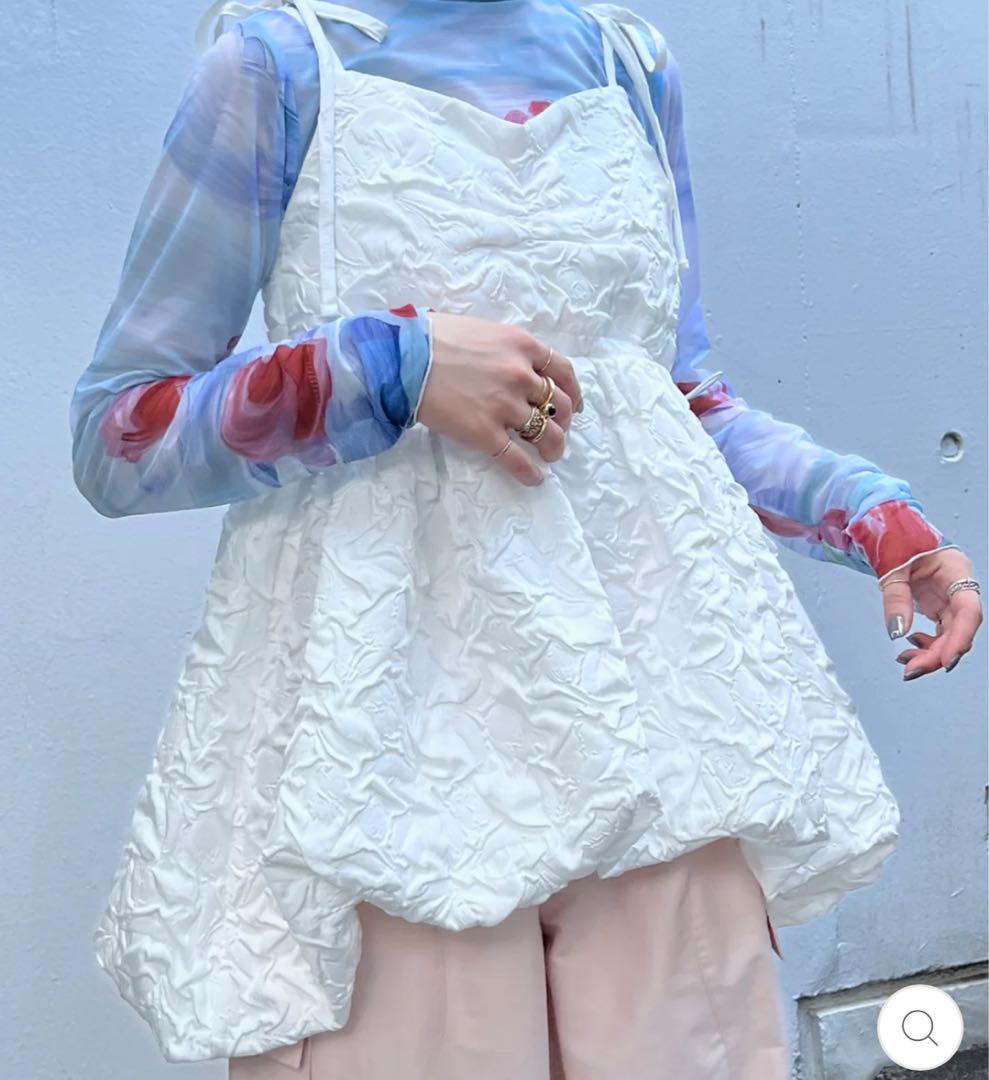 poppy BALLOON CAMI TUNIC (WHITE) ポピー
