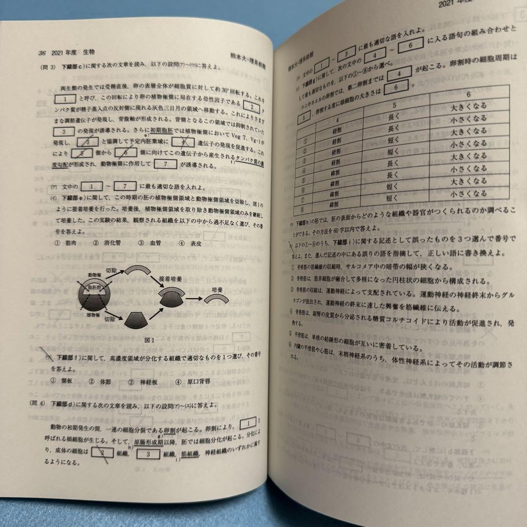 赤本 熊本大学 理系 医学部 2007年～2021年 15年分