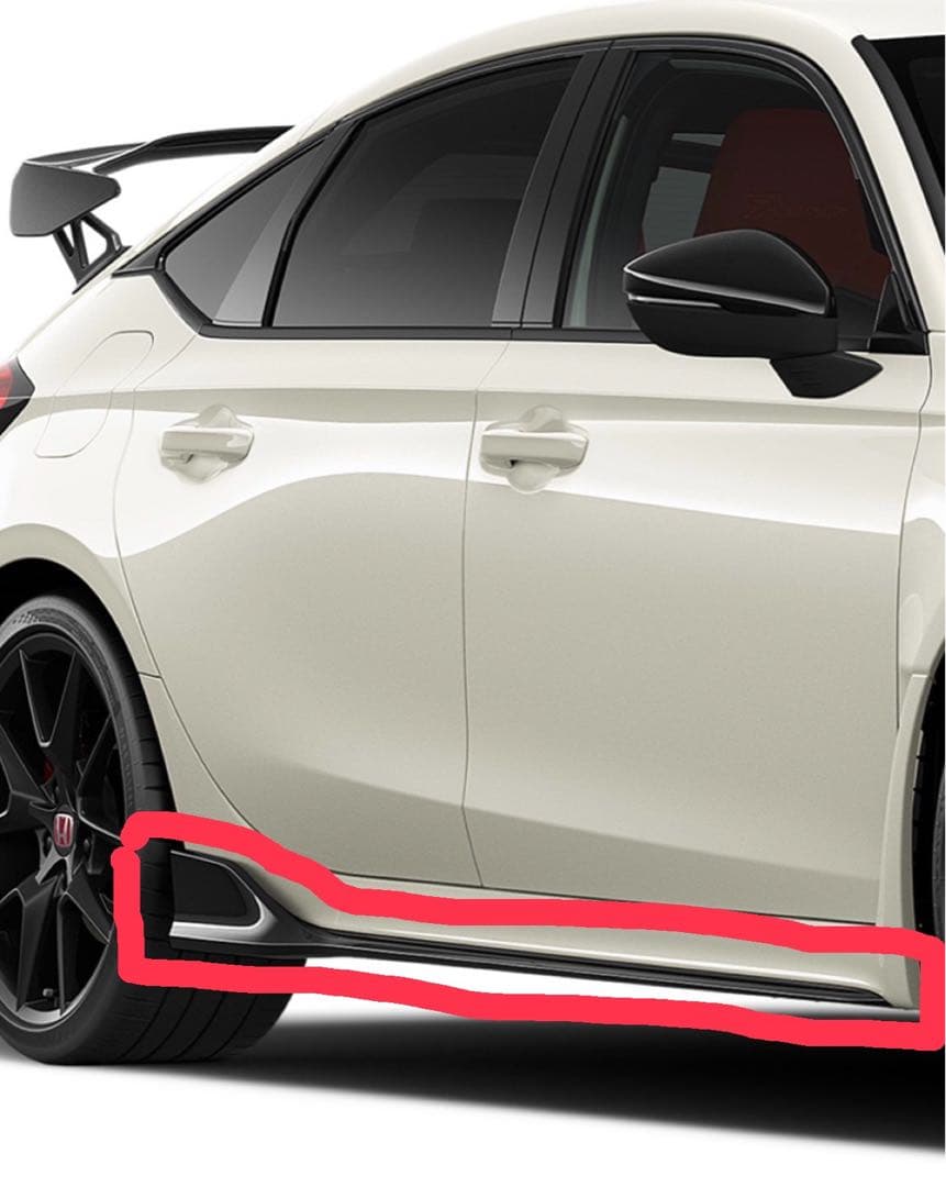 新車外しFL5シビックタイプR用サイドステップのサイドガーニッシュのみ右運転席側