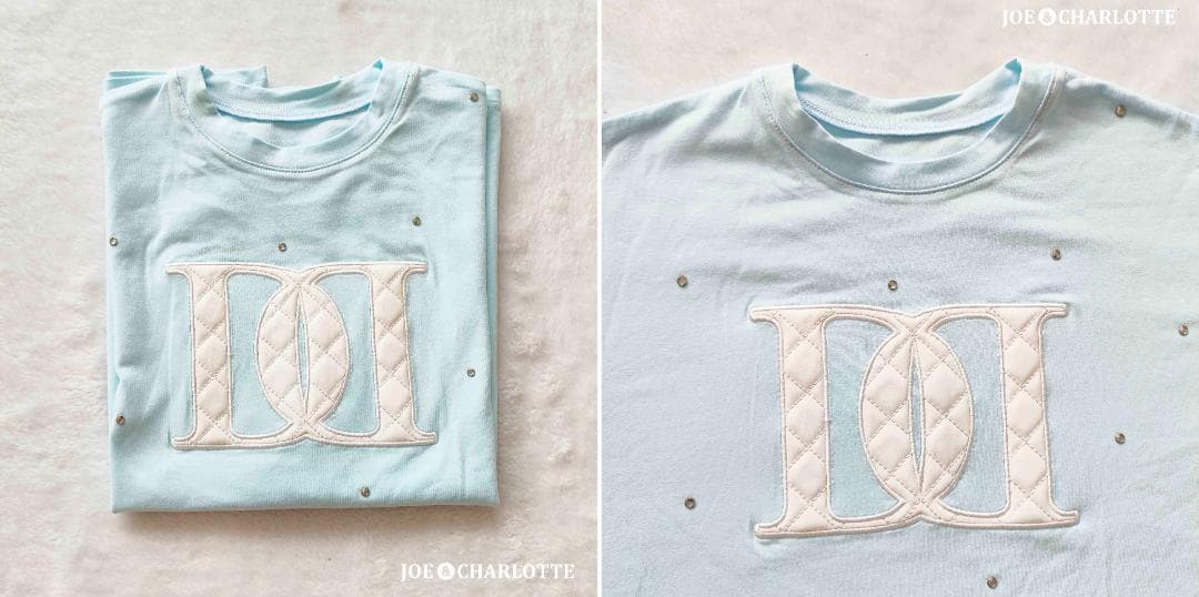 ダーリッチ darich キルティングアップリケビジューTシャツ サックス ダーリッチ darich キルティングアップリケビジューTシャツ サックス