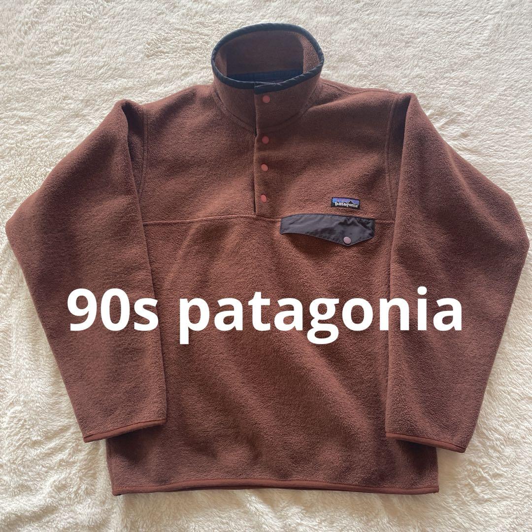 90s FA99 パタゴニア シンチラスナップT XS モカブラウン ブラック