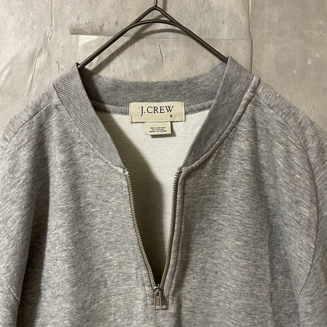 J.CREWジェークルースウェットトレーナーハーフジッププルオーバー灰色グレー