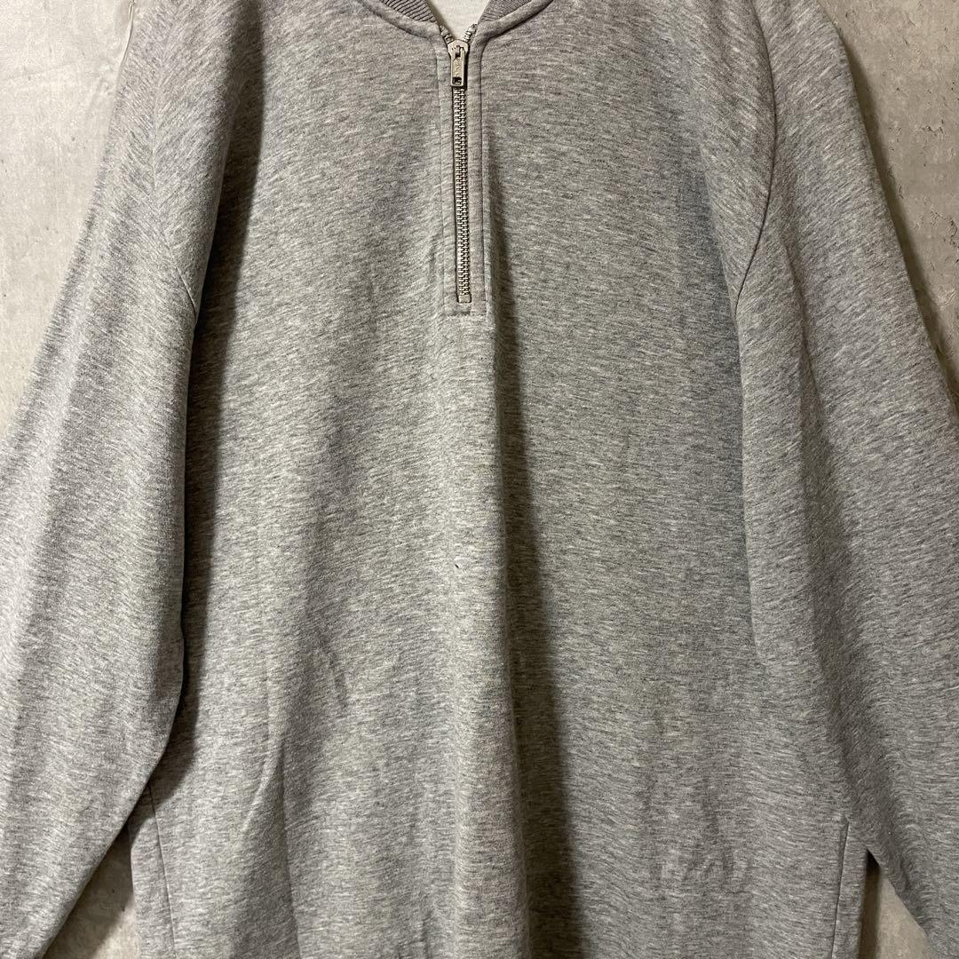 J.CREWジェークルースウェットトレーナーハーフジッププルオーバー灰色グレー