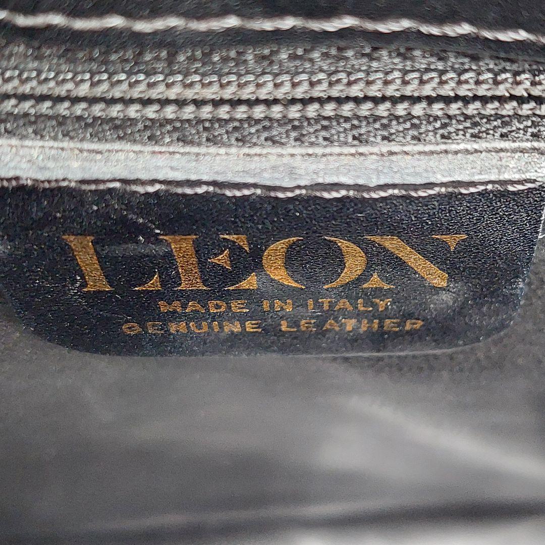 【大人気】LEON　レオン　クロコダイル　ハンドバック　シャイニング　ブラック