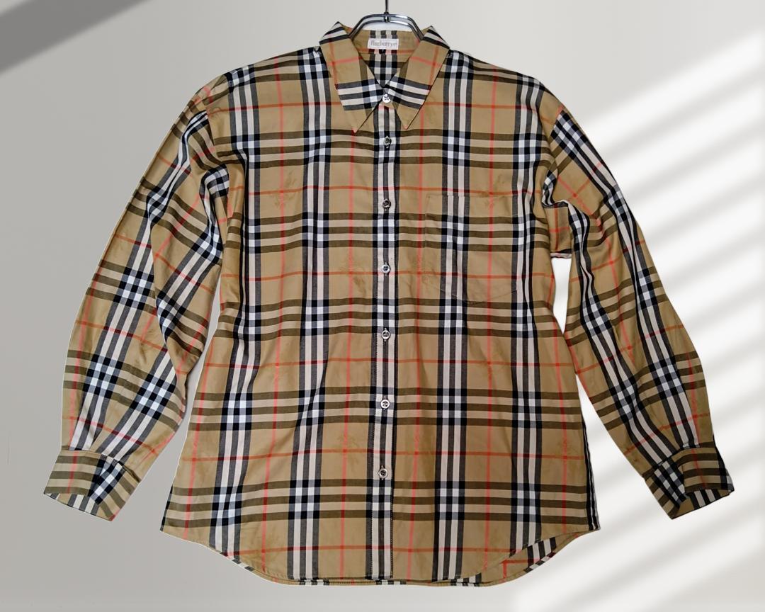 未使用 現行 バーバリー BURBERRY ノバチェック長袖シャツ Mサイズ