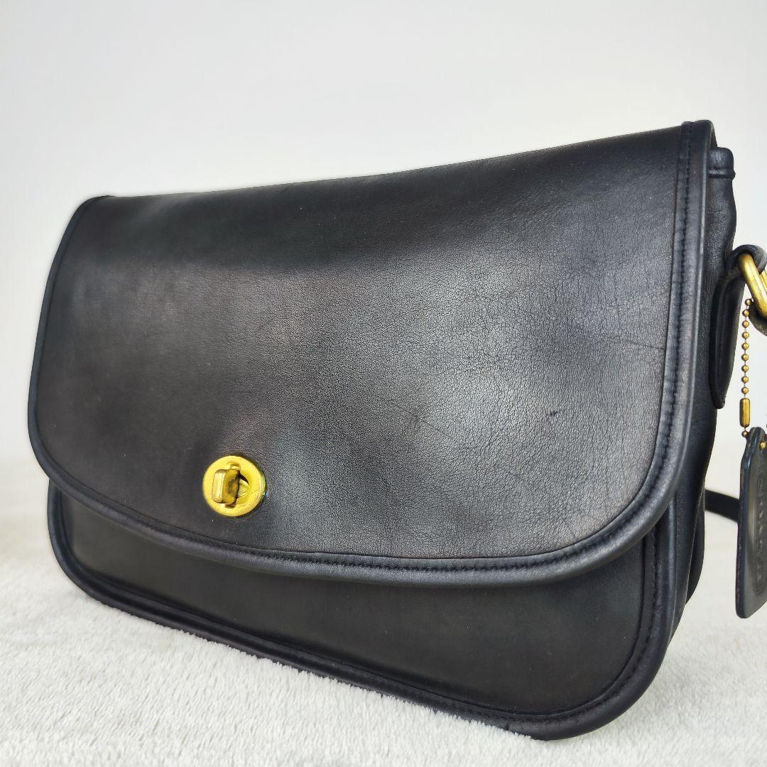 COACH オールドコーチ 9790 ショルダーバッグ ターンロック レザー 黒