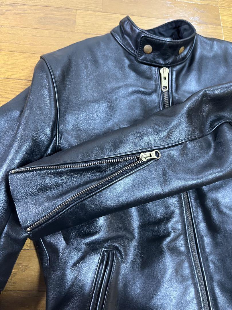 USA製VANSONバンソン☆本革レザーライダースシングルジャケット38