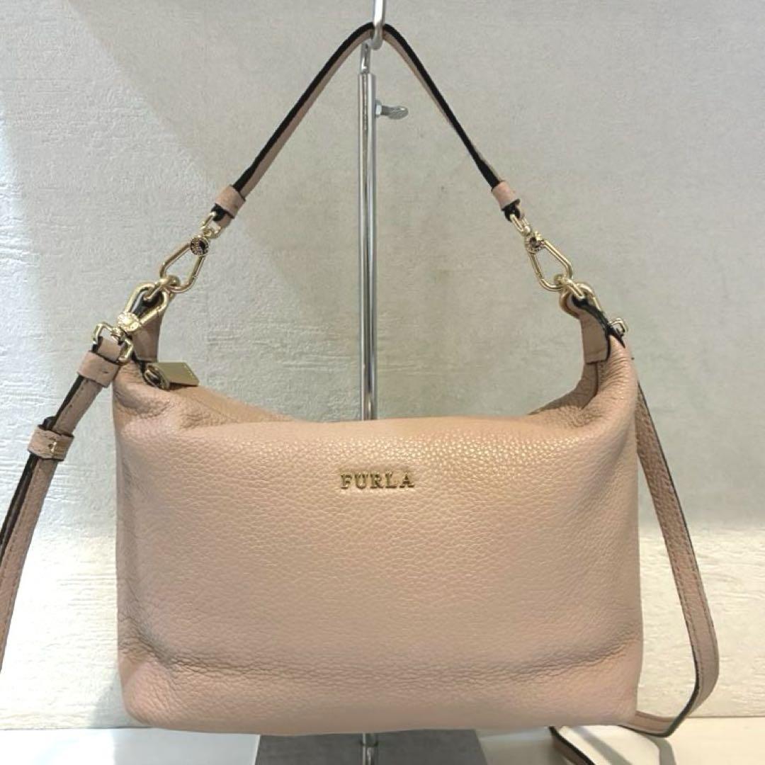 【極美品】FURLA ソフィー　レザー　ショルダーバッグ　2way ピンク