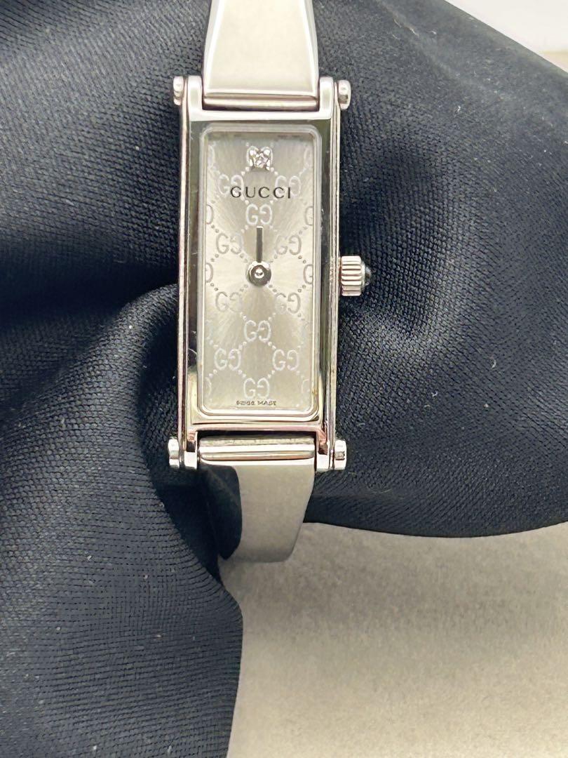 【美品・電池新品】GUCCI 1500L 1Pダイヤ シルバー GG GUCCI 1500L GG スクエアフェイス 1P ダイヤモンド - メルカリ