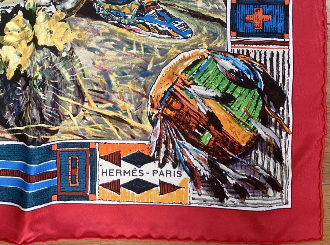 HERMES エルメス Les Cheyennes カレ90 シルク スカーフ