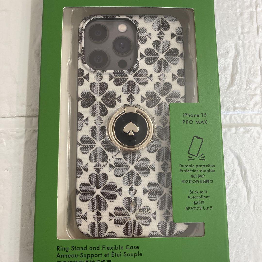 新品kate spade⭐️iPhone15 PRO MAXリング付きスマホケース