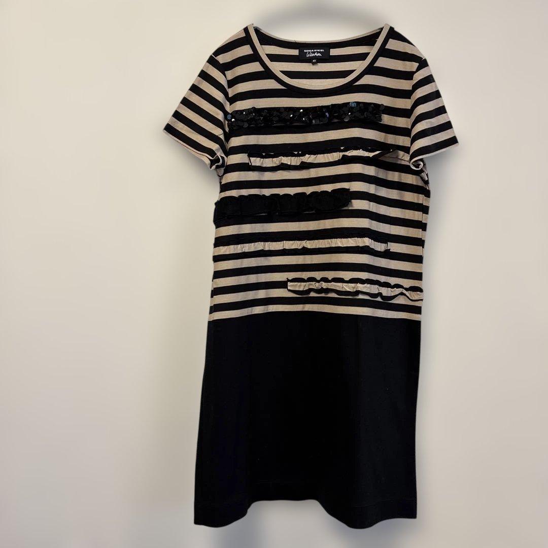 SONIA RYKIEL ストライプ 半袖ワンピース 40 Sonia Rykiel ストライプ 半袖ワンピース 40 - メルカリ